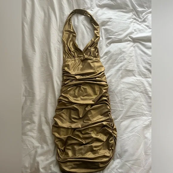 bebe | Dresses | Gold Size Small Bebe Cocktail Dress | Poshmark